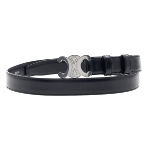 Celine Medium Triomphe Belt in Taurillon Leather Black