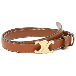 (W) Celine Small Triomphe Belt in Natural Calfskin Tan