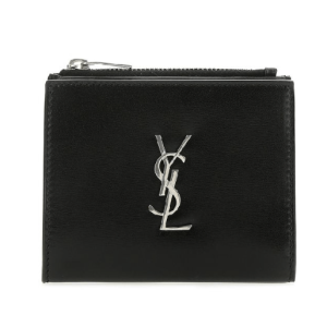 Monogram leather zipper wallet