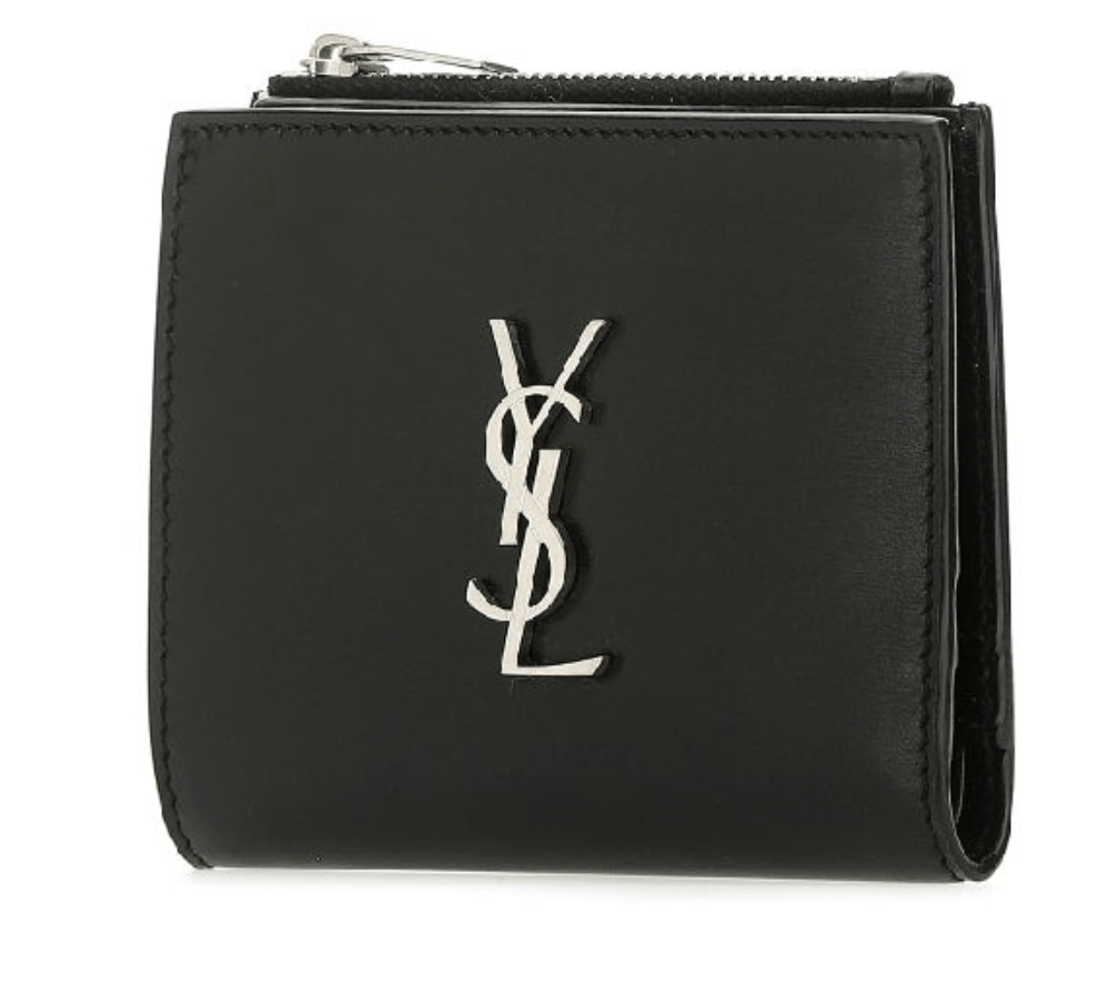 Monogram leather zipper wallet