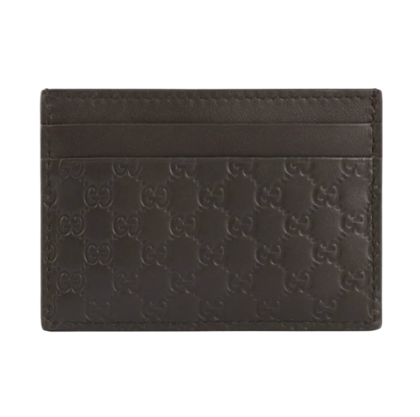 Gucci Micro GG Ssima Card Case Brown