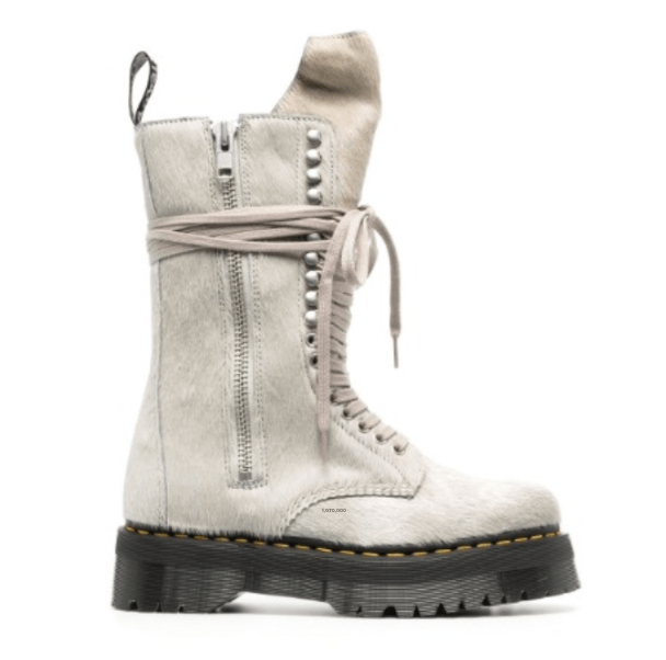 RICK OWENS X DR. MARTENS 1918 RO PLATINUM BOOTS PEARL