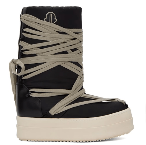 RICK OWENS x MONCLER BIGROCKS PADDED BOOTS BLACK