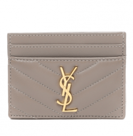 Saint Laurent Cassandre Matelasse Card Case in Grain