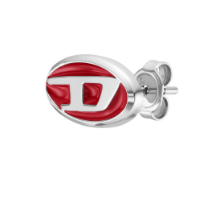 Diesel Dx1443 Enamel and Stainless Steel Single Stud Earring Red