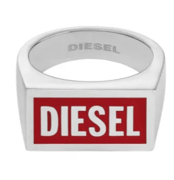 Diesel Dx1366 Stainless Steel Logo Ring Silver