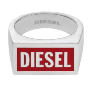 Diesel Dx1366 Stainless Steel Logo Ring Silver