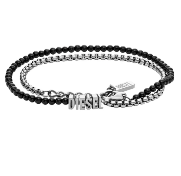 Diesel Dx1542040 Agate Bracelet Silver Black