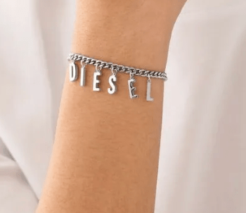 (W) Diesel Dx1493 Stainless Steel Chain Bracelet Silver