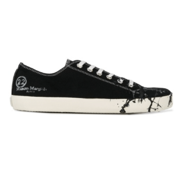 PAINT SPLATTER TABI CANVAS SNEAKERS BLACK