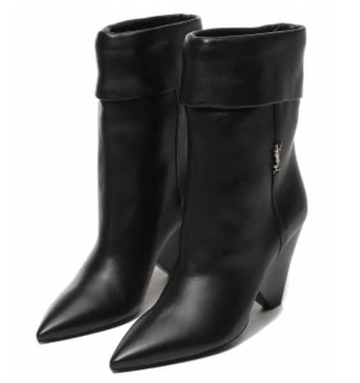 (W) Saint Laurent Niki Booties in Smooth Leather Black