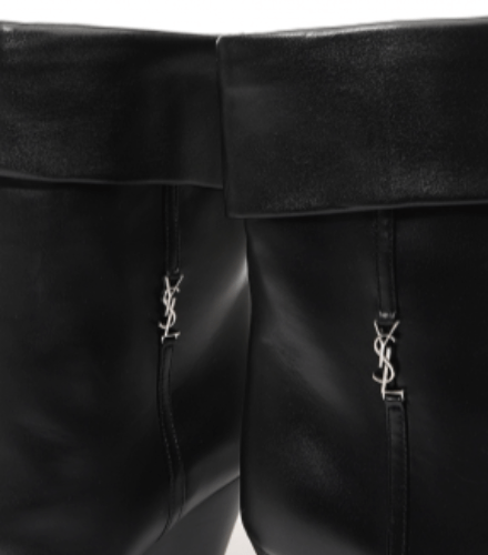 (W) Saint Laurent Niki Booties in Smooth Leather Black