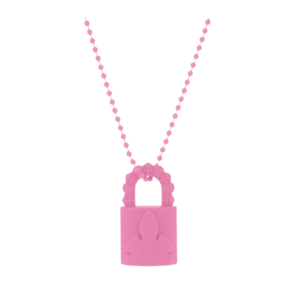 Chrome Hearts Silichrome CH Padlock Fleurknee Pendant Pink - 2023