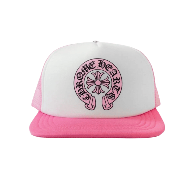 Chrome Hearts Matty Boy Sex Records Horseshoe Trucker Hat Pink White