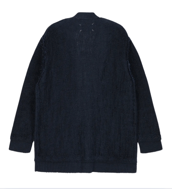 Textured V-Neck Cardigan - Blue