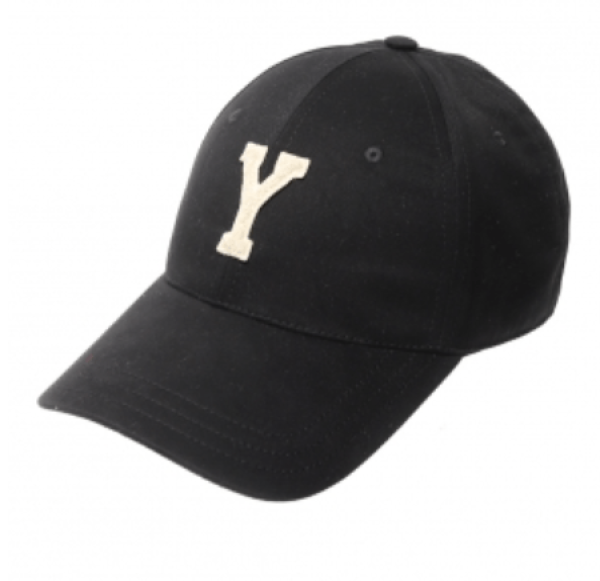 y varsity cap in gabardine BLACK AND IVORY