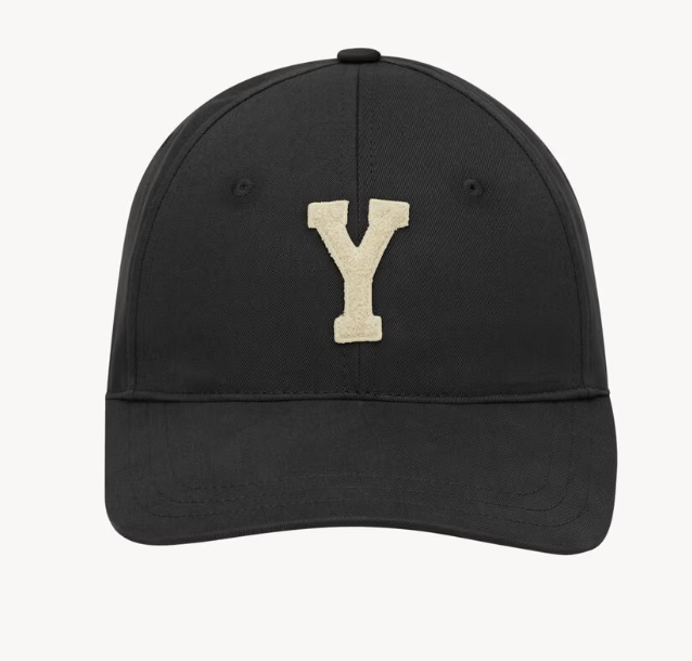 y varsity cap in gabardine BLACK AND IVORY