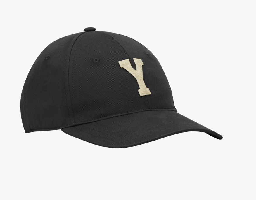 y varsity cap in gabardine BLACK AND IVORY