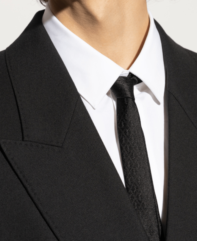 Saint Laurent BLACK Silk tie with monogram