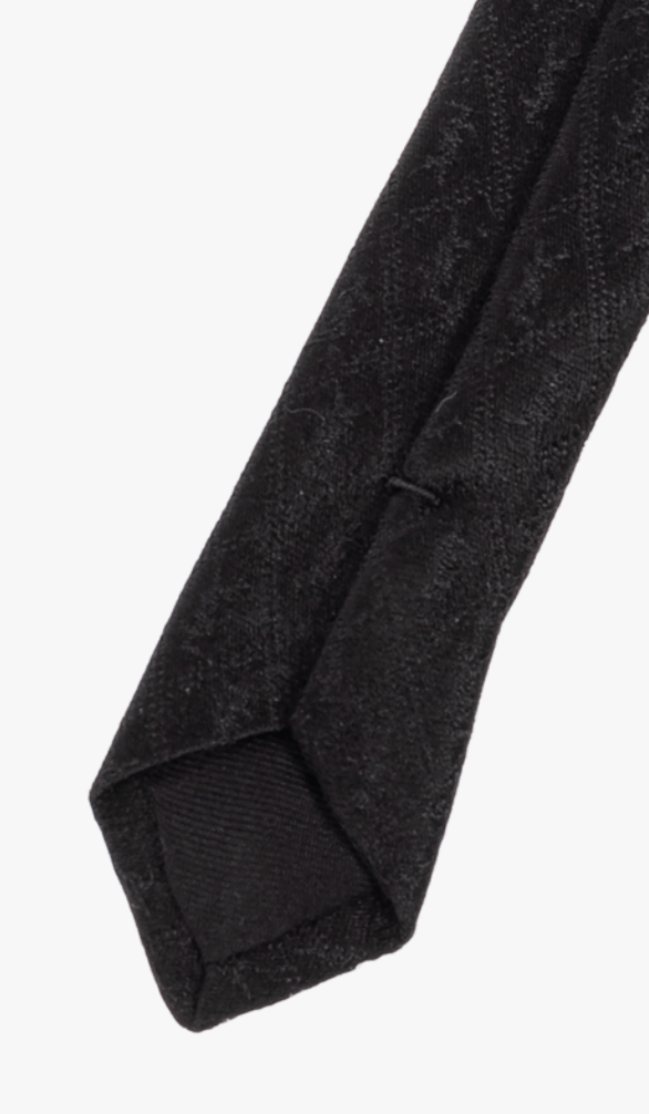 Saint Laurent BLACK Silk tie with monogram