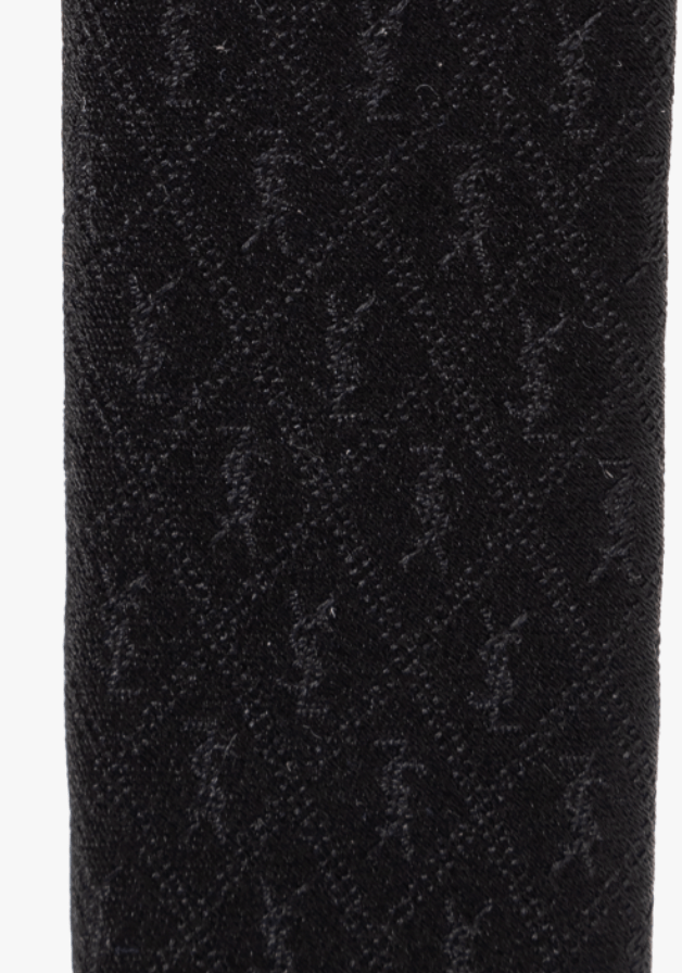 Saint Laurent BLACK Silk tie with monogram