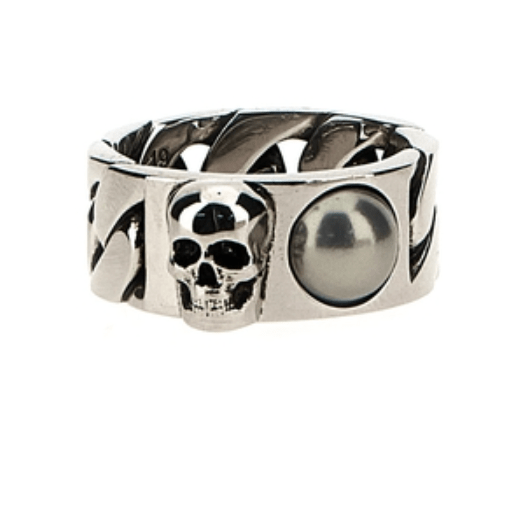 Skull Chain Detail Ring