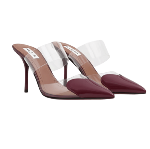 LE CŒUR MULES IN PATENT CALFSKIN