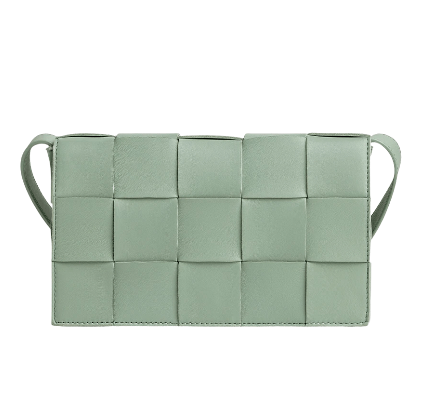 Bottega Veneta Lambskin Leather Crossbody Cassette New Sage