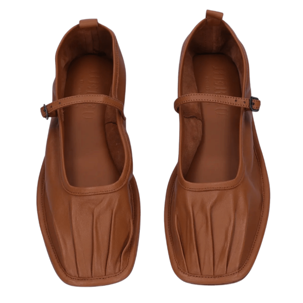 Single Flat Shoes - Chestnut 