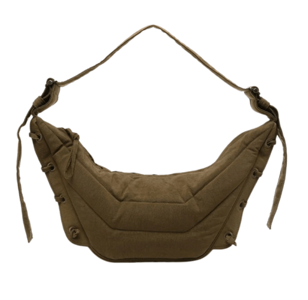 Lemaire Medium Soft Game Bag Nylon Canvas Dark Tobacco