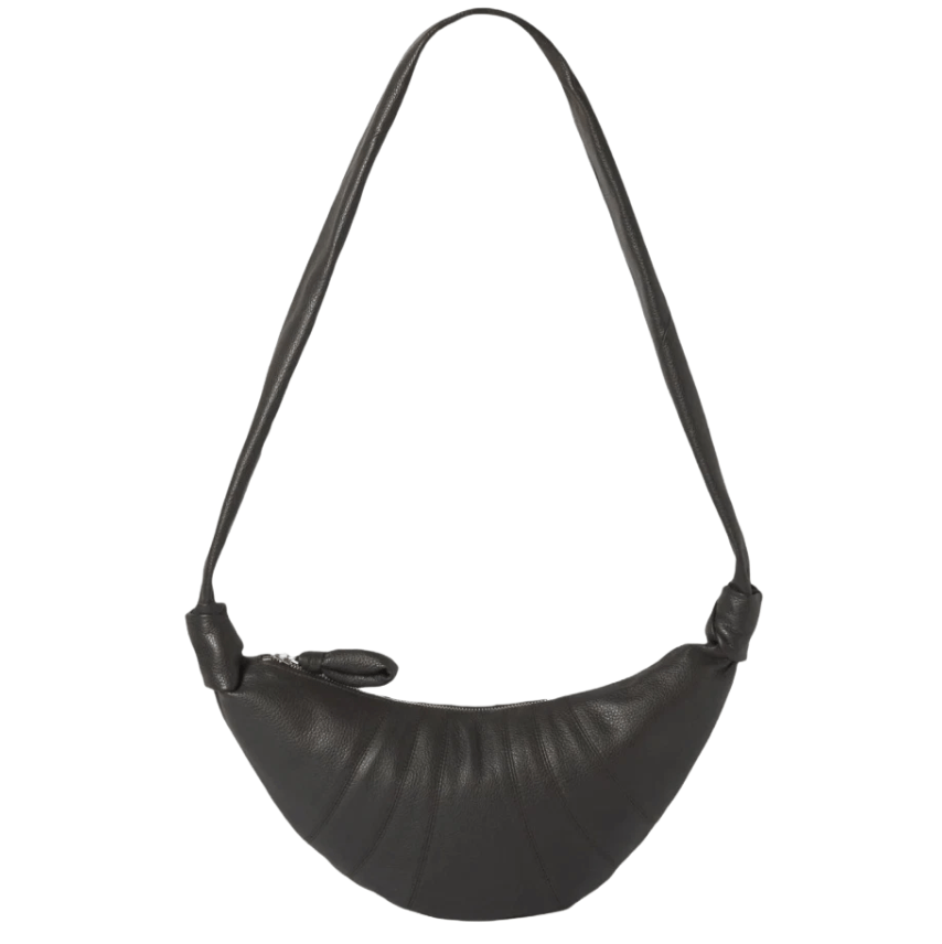 Lemaire Small Croissant Bag Soft Grained Leather Dark Chocolate