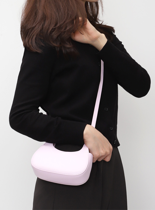 Micro Baguette Swipe Bag  (Pale Pink)