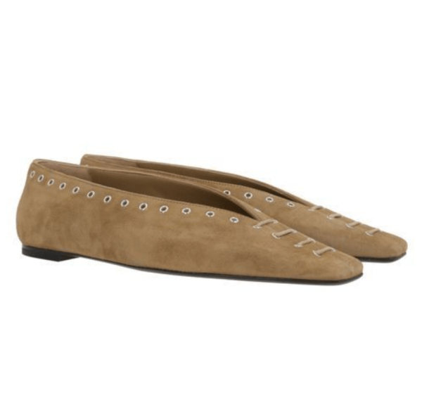 Eyelet-embellished leather flat loafers