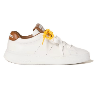 MIU MIU Logo leather low top sneakers