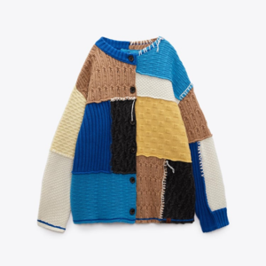 Ader Error x Zara Patchwork Oversize Knit Cardigan Multicolor