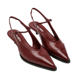Brogue Leather Sandals Heel