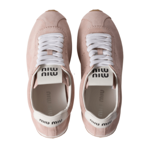 (W) Miu Miu Plume Suede Sneakers Orchid Pink