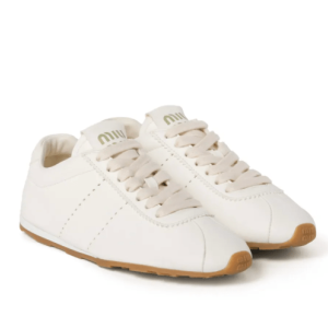 (W) Miu Miu Plume Nappa Leather Sneakers Ivory