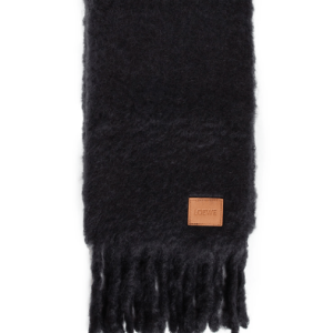 Scarf in mohair and wool Black