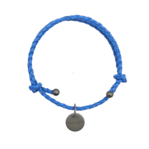 Logo embellished braided bracelet - BLUE