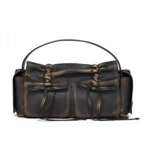 Multi Pocket Tote Bag - Dark Brown:Beige