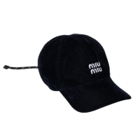 Miu Miu Velvet Baseball Cap Blue Black