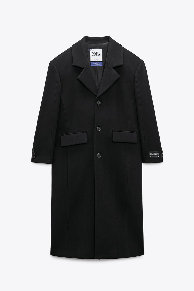 Ader Error x Zara Wool Blend Oversize Coat Black