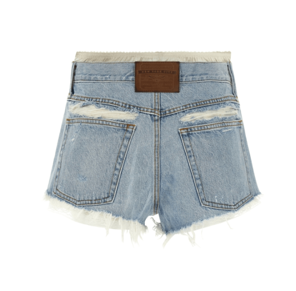 Layered Detail Denim Shorts