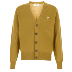 AMI de Coeur Embroidery Cardigan Mustard 