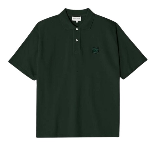 Maison Kitsune Bold Fox Head Patch Oversize Polo Ranger Green