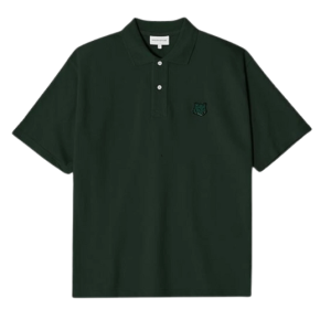 Maison Kitsune Bold Fox Head Patch Oversize Polo Ranger Green