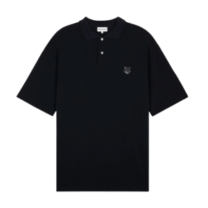 Maison Kitsune Bold Fox Head Patch Oversize Polo Black