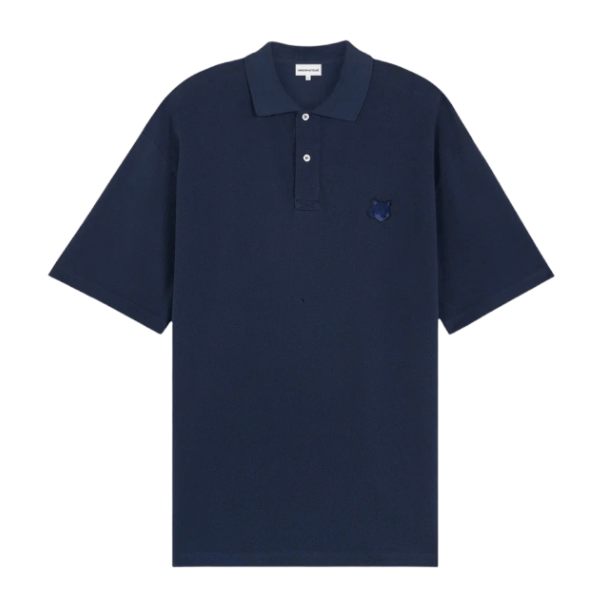 Maison Kitsune Bold Fox Head Patch Oversize Polo Deep Navy