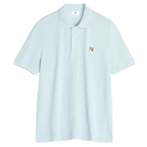 Maison Kitsune Fox Head Patch Regular Polo Cirrus Blue